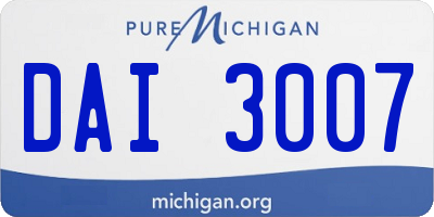 MI license plate DAI3007