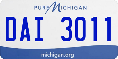 MI license plate DAI3011