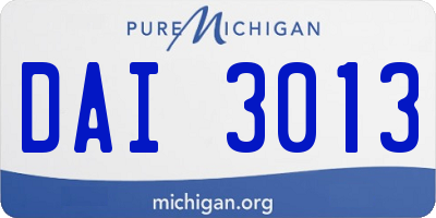 MI license plate DAI3013