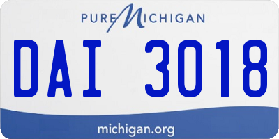 MI license plate DAI3018