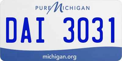 MI license plate DAI3031