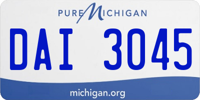 MI license plate DAI3045