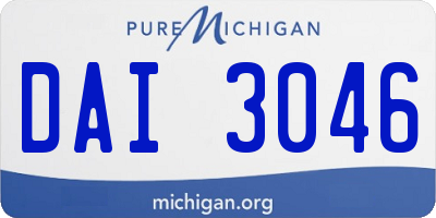 MI license plate DAI3046