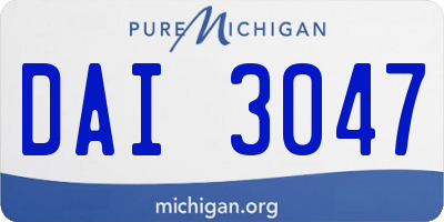 MI license plate DAI3047
