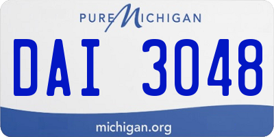 MI license plate DAI3048