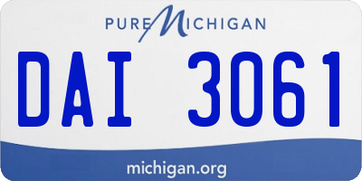 MI license plate DAI3061