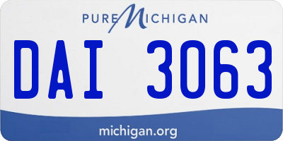 MI license plate DAI3063