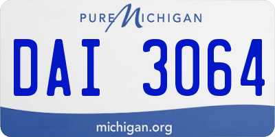 MI license plate DAI3064
