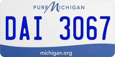 MI license plate DAI3067