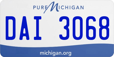 MI license plate DAI3068