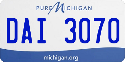 MI license plate DAI3070