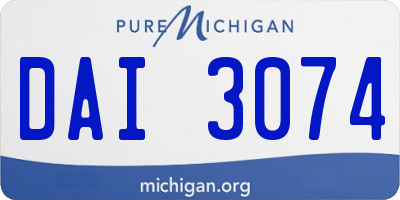 MI license plate DAI3074