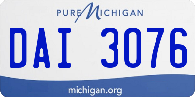 MI license plate DAI3076
