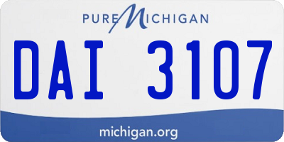 MI license plate DAI3107