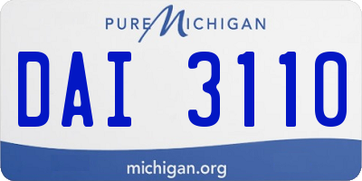 MI license plate DAI3110