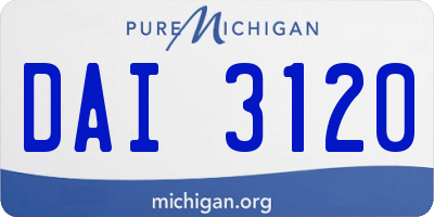 MI license plate DAI3120