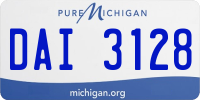 MI license plate DAI3128
