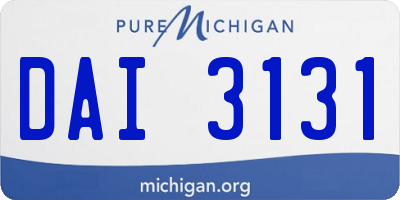 MI license plate DAI3131