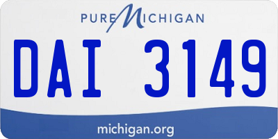 MI license plate DAI3149