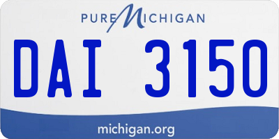 MI license plate DAI3150