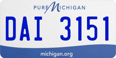 MI license plate DAI3151
