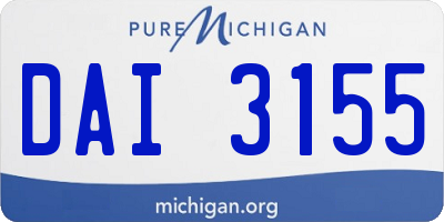MI license plate DAI3155