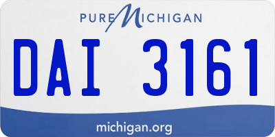 MI license plate DAI3161