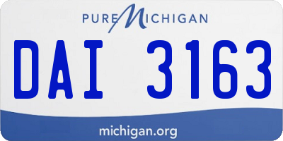 MI license plate DAI3163