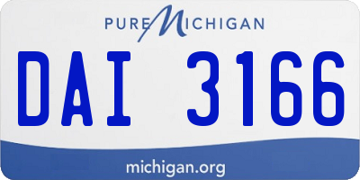 MI license plate DAI3166