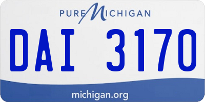 MI license plate DAI3170