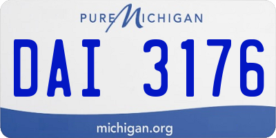 MI license plate DAI3176