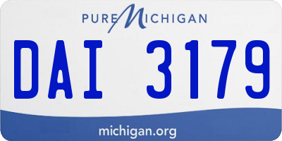 MI license plate DAI3179
