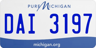 MI license plate DAI3197
