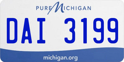 MI license plate DAI3199
