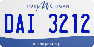 MI license plate DAI3212