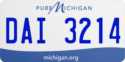 MI license plate DAI3214
