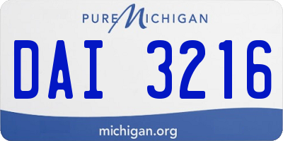 MI license plate DAI3216