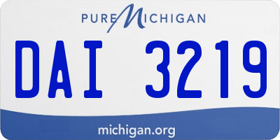 MI license plate DAI3219