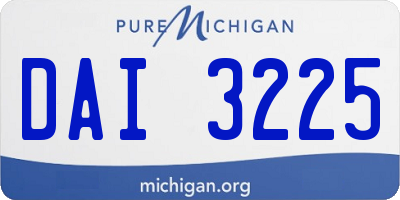 MI license plate DAI3225