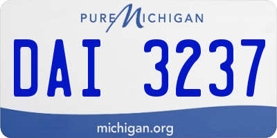 MI license plate DAI3237