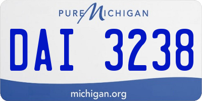 MI license plate DAI3238