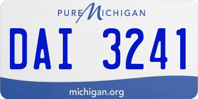 MI license plate DAI3241