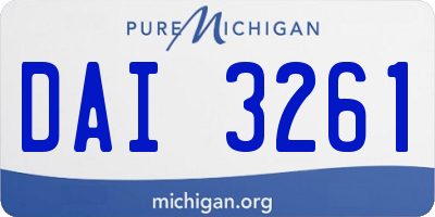 MI license plate DAI3261