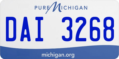 MI license plate DAI3268