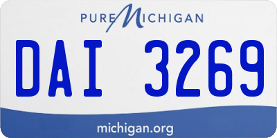 MI license plate DAI3269