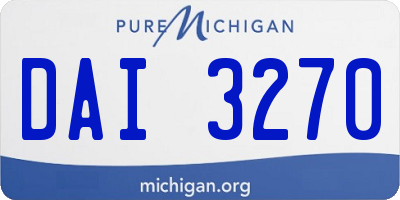 MI license plate DAI3270