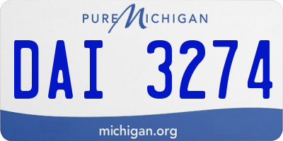 MI license plate DAI3274