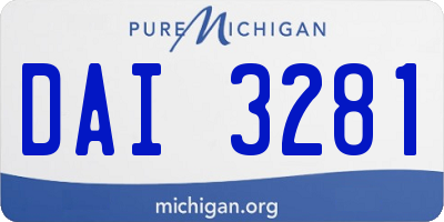 MI license plate DAI3281