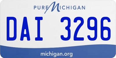 MI license plate DAI3296