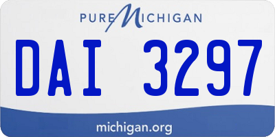 MI license plate DAI3297